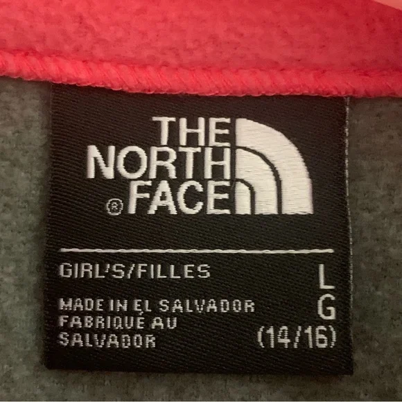 THE NORTH FACE Glacier 1/4 Zip Fleece Pullover Grey and Hot Pink Size Large - Picture 2 of 16